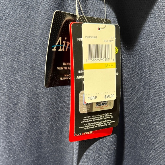 PGA Tour Classic Navy Blue Polo Shirt, Men's Size M NWT - Picture 3 of 5